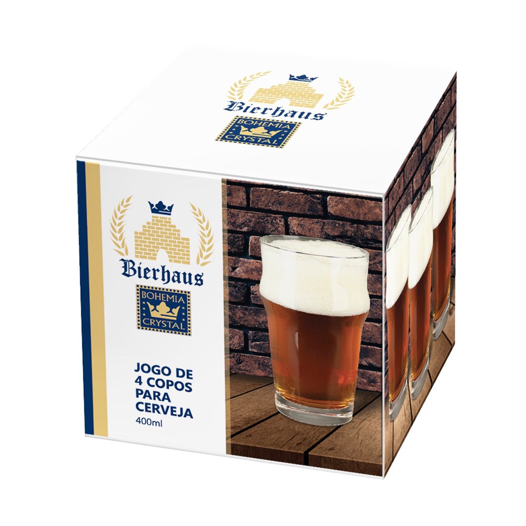 Fotografia para o produto Jogo de 4 copos para cerveja Nonic em cristal ecológico 400ml A15cm