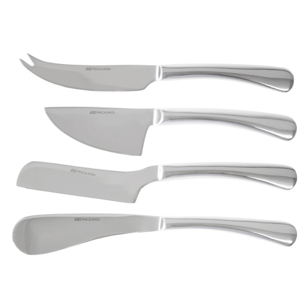 Imagem ilustrativa para (17899) - Jogo de 4 facas para queijo em aço inox