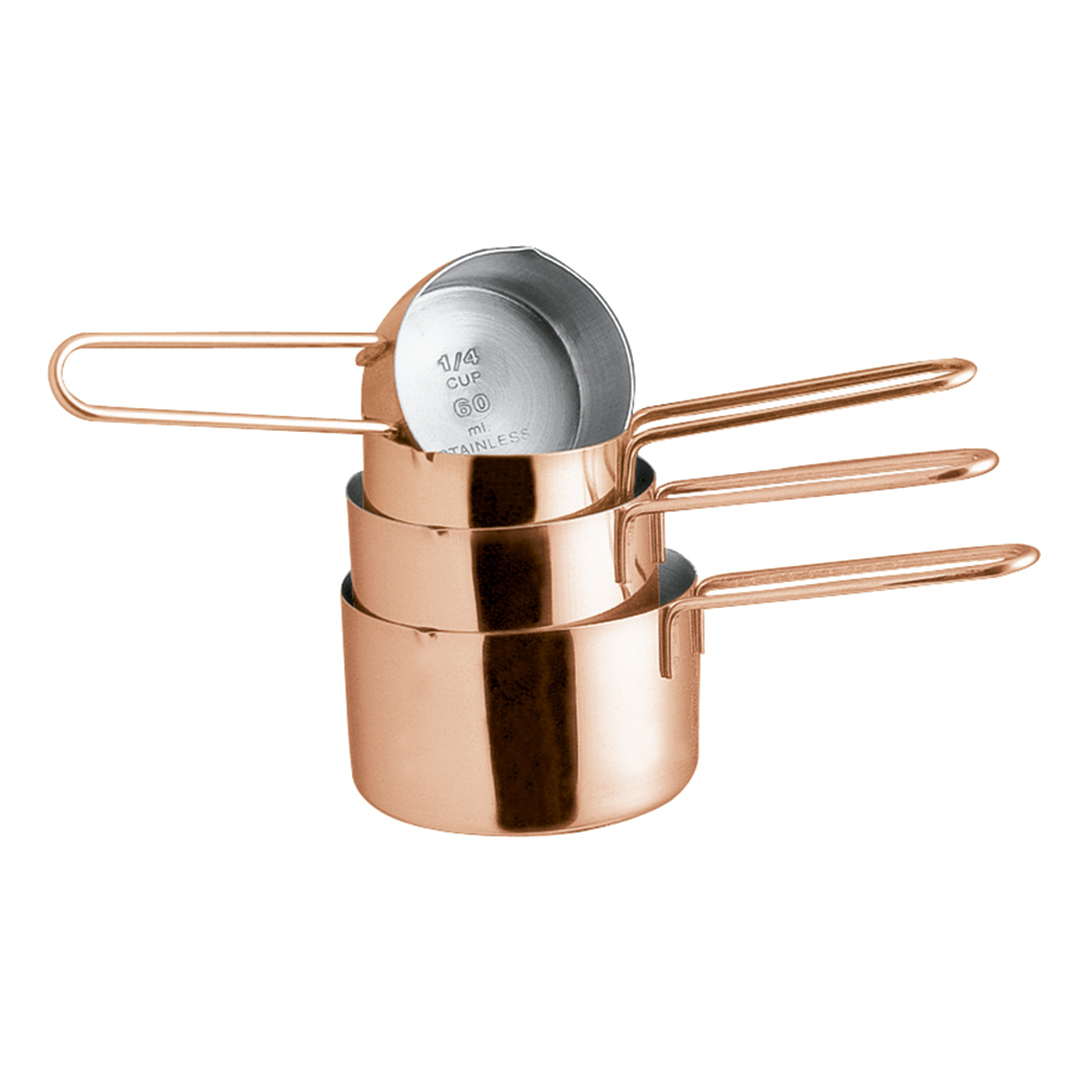 Imagem ilustrativa para Jogo de 4 medidores em aço inox 60/80/125/250ml cor cobre