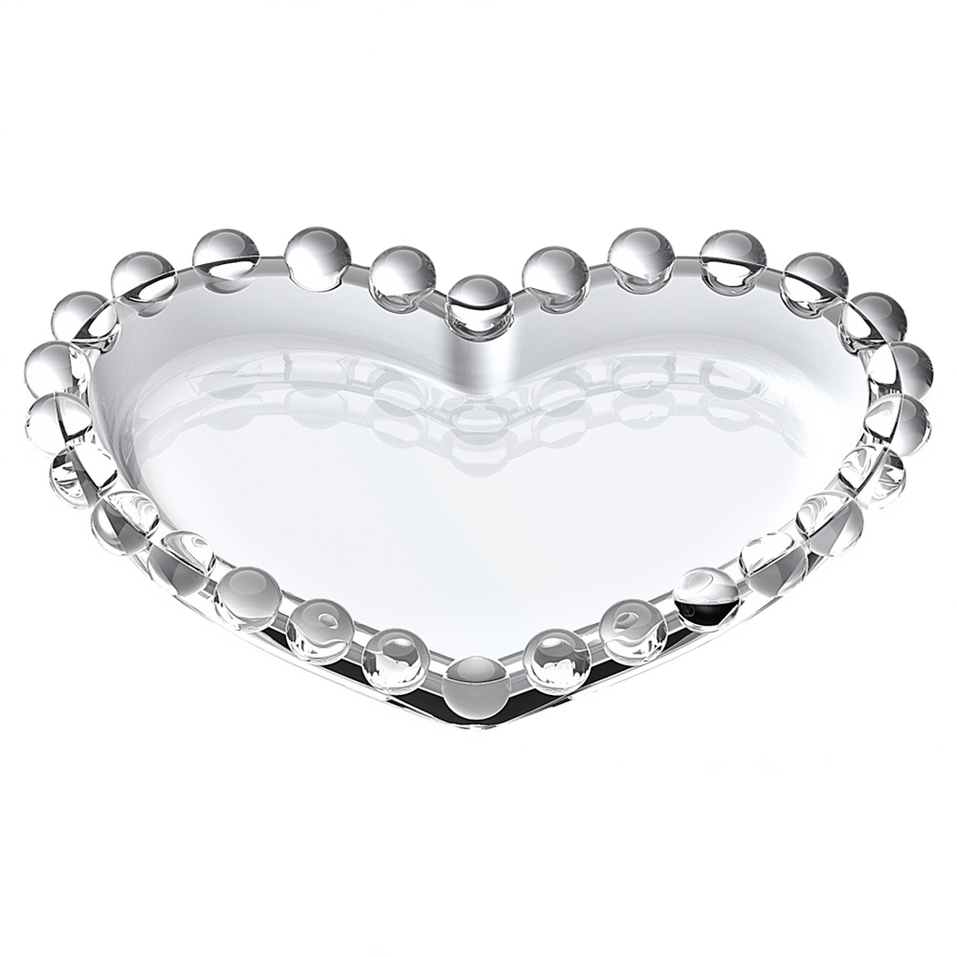 Imagem ilustrativa para Jogo de 4 petisqueiras coração em cristal L11xP9,5xA1,5cm