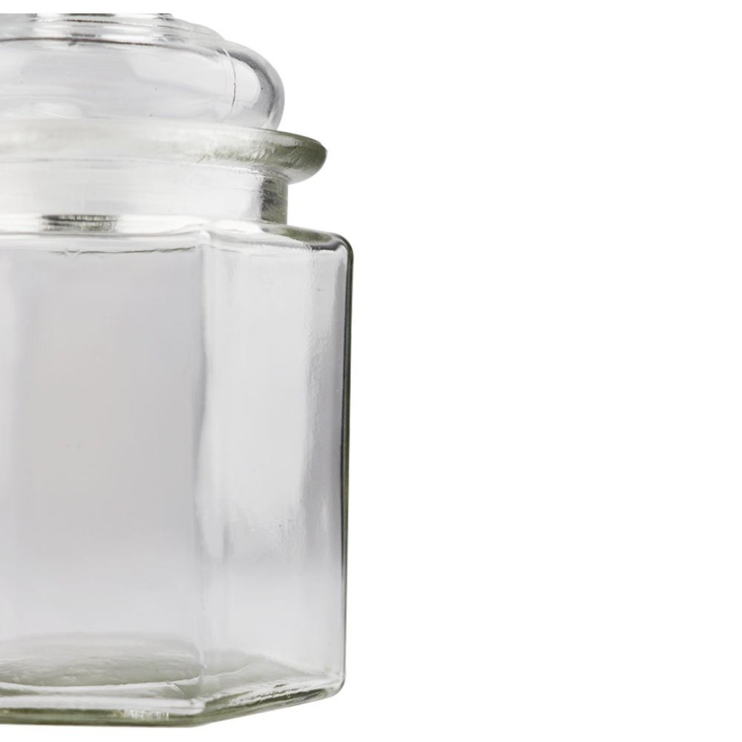 Fotografia para o produto Jogo de 4 porta mantimentos em vidro com tampa 300ml Ø8xA10,4cm