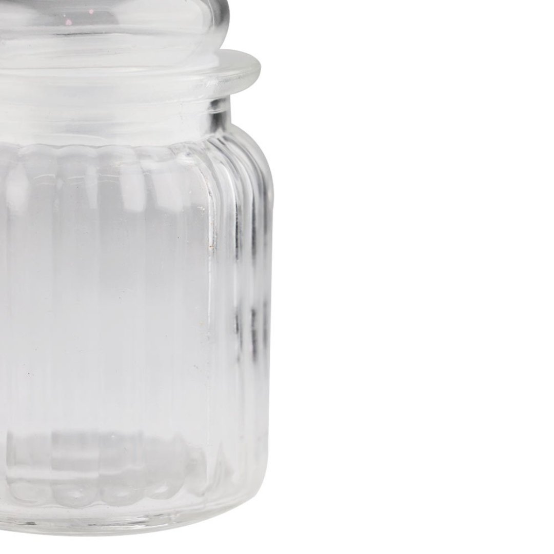 Fotografia para o produto Jogo de 4 porta mantimentos em vidro com tampa 300ml Ø8xA10,4cm