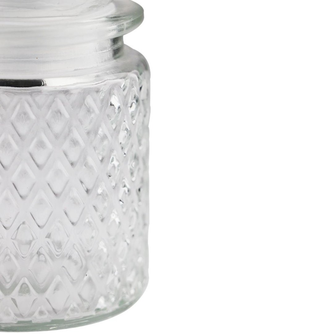 Fotografia para o produto Jogo de 4 porta mantimentos em vidro com tampa 300ml Ø8xA10,4cm