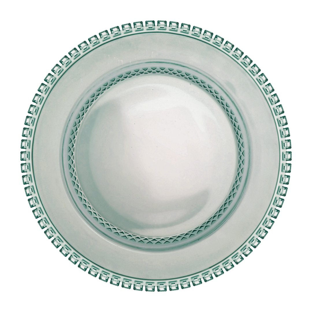 Imagem ilustrativa para Jogo de 4 pratos para sobremesa em cristal Ø19cm cor verde