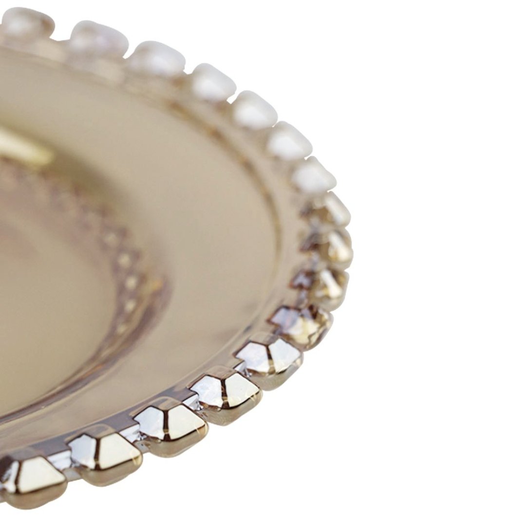 Fotografia para o produto Jogo de 4 pratos para sobremesa em cristal Ø19cm cor âmbar luster