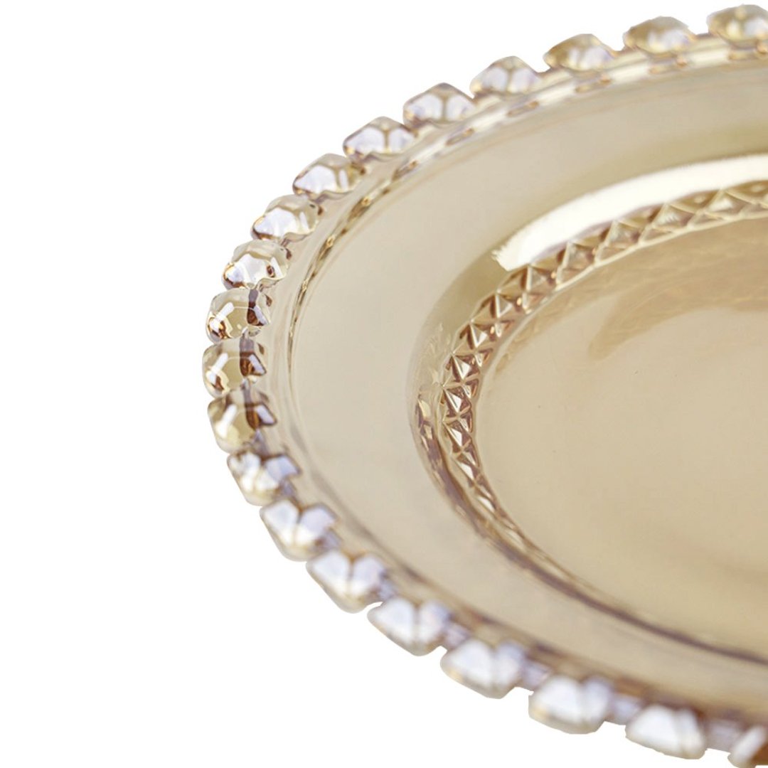 Fotografia para o produto Jogo de 4 pratos para sobremesa em cristal Ø19cm cor âmbar luster