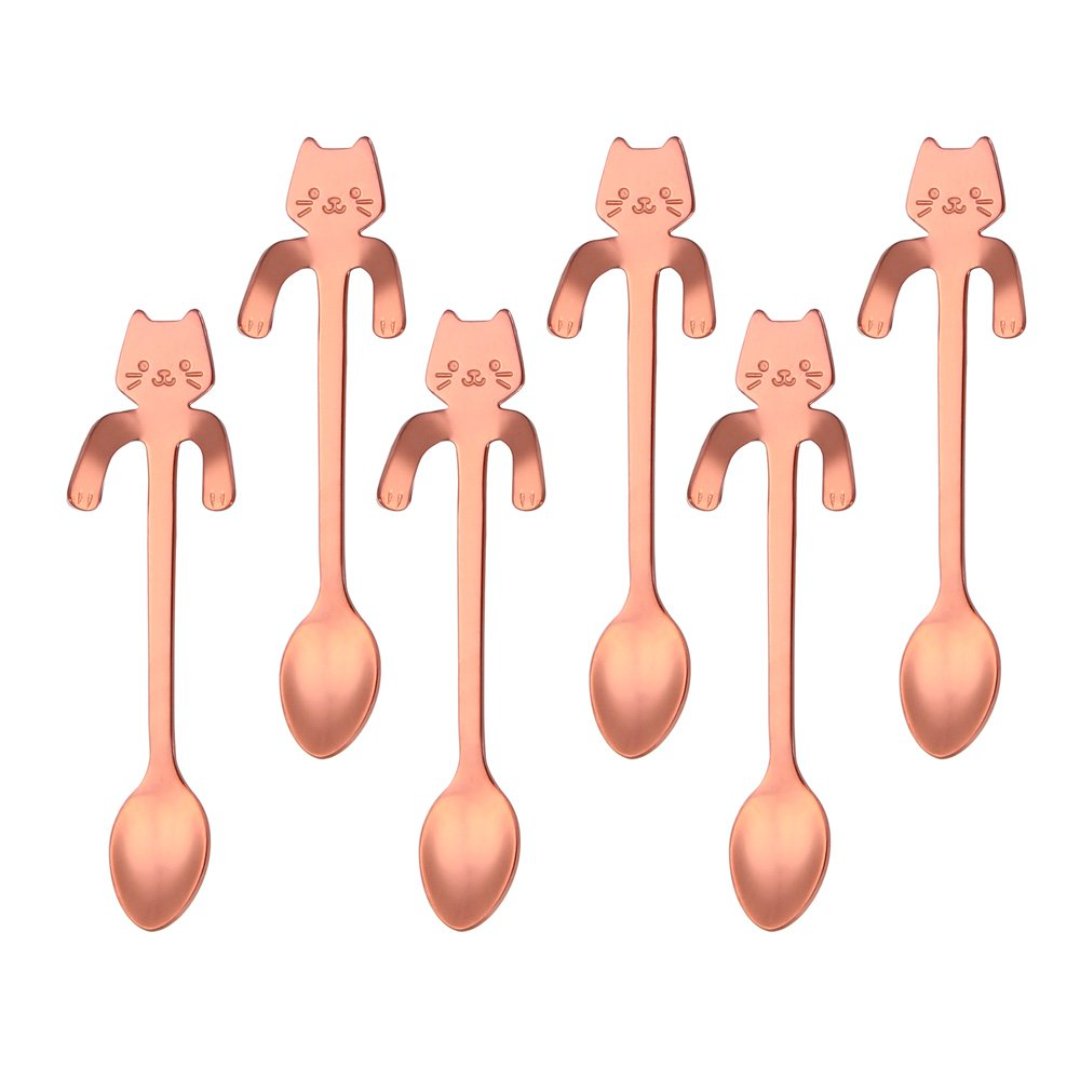 Imagem ilustrativa para Jogo de 6 colheres em aço inox cor cobre