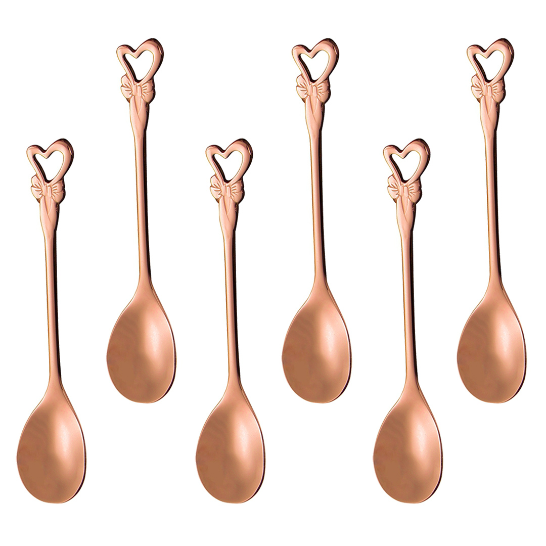 Imagem ilustrativa para Jogo de 6 colheres em aço inox cor cobre