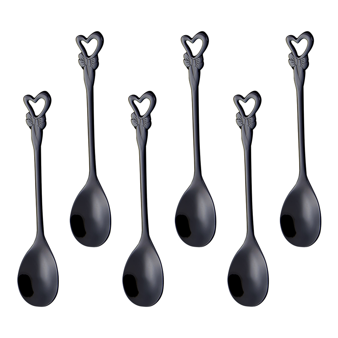 Imagem ilustrativa para Jogo de 6 colheres em aço inox cor preta
