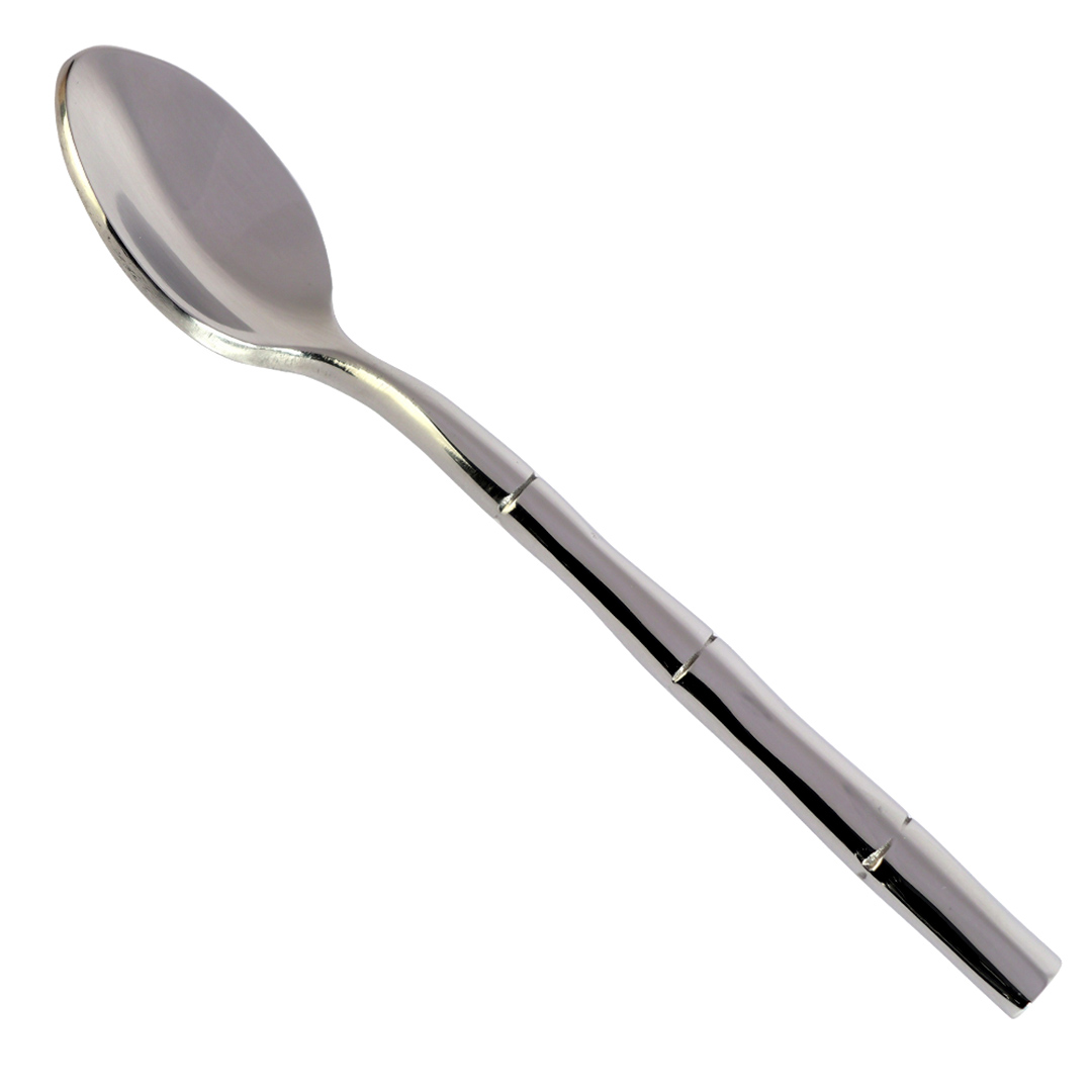 Fotografia para o produto Jogo de 6 colheres para café em aço inox com cabo estilo bambu e caixa