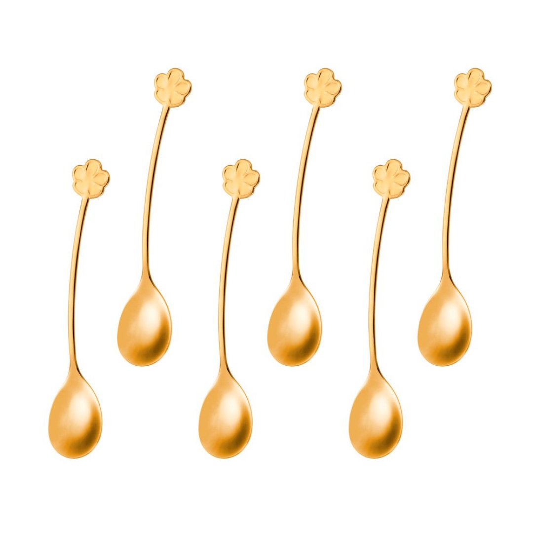 Imagem ilustrativa para Jogo de 6 colheres em aço inox cor dourada