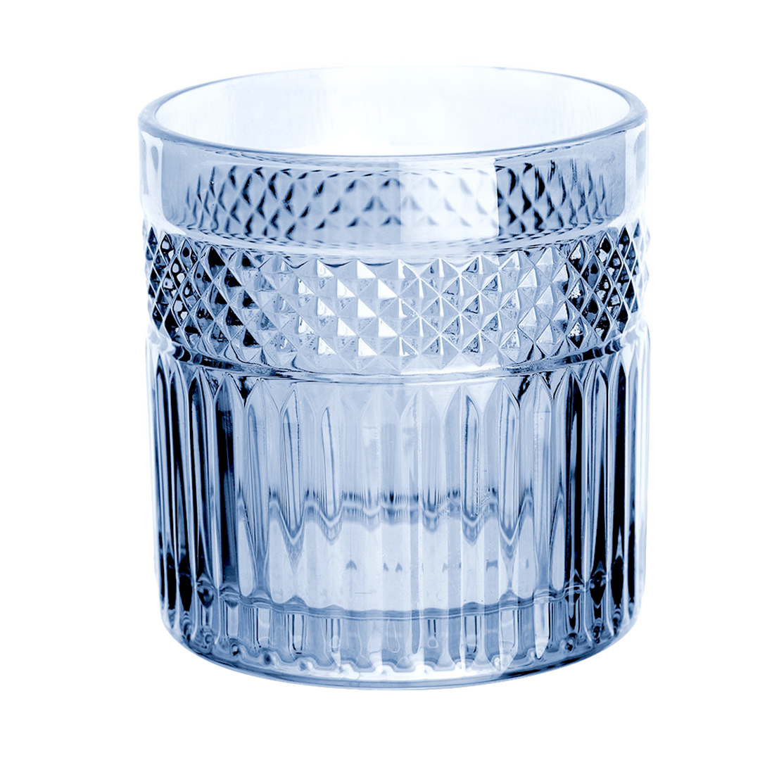 Fotografia para o produto Jogo de 6 copos baixos em vidro 320ml A9cm cor azul luster