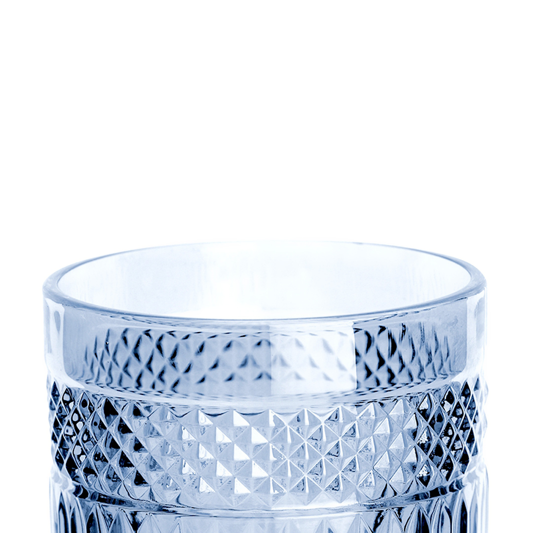 Fotografia para o produto Jogo de 6 copos baixos em vidro 320ml A9cm cor azul luster