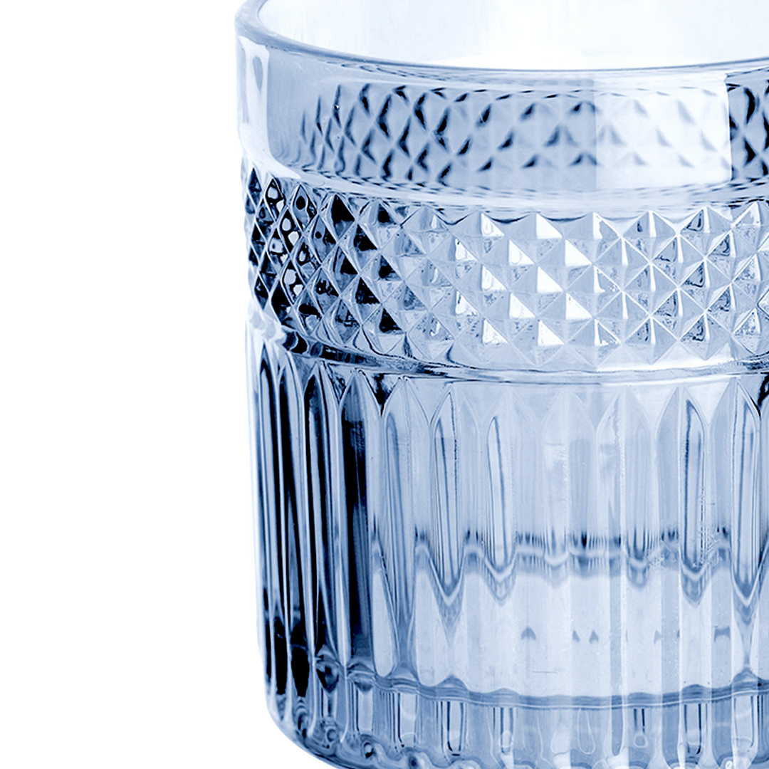 Fotografia para o produto Jogo de 6 copos baixos em vidro 320ml A9cm cor azul luster