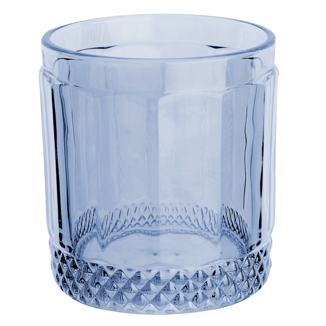 Fotografia para o produto Jogo de 6 copos baixos em vidro 320ml A9cm cor azul luster