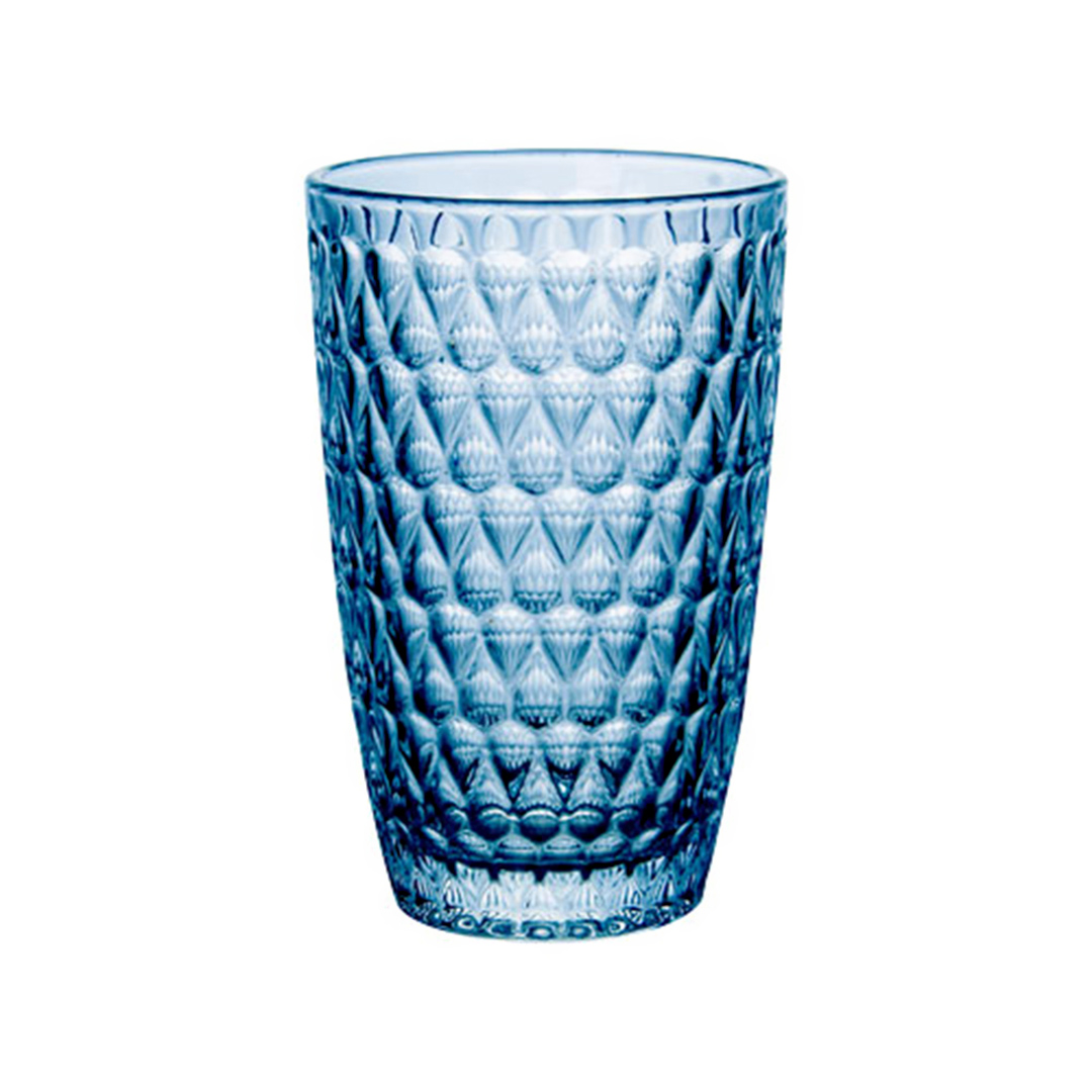 Imagem ilustrativa para Jogo de 6 copos em vidro 355ml A13cm cor azul