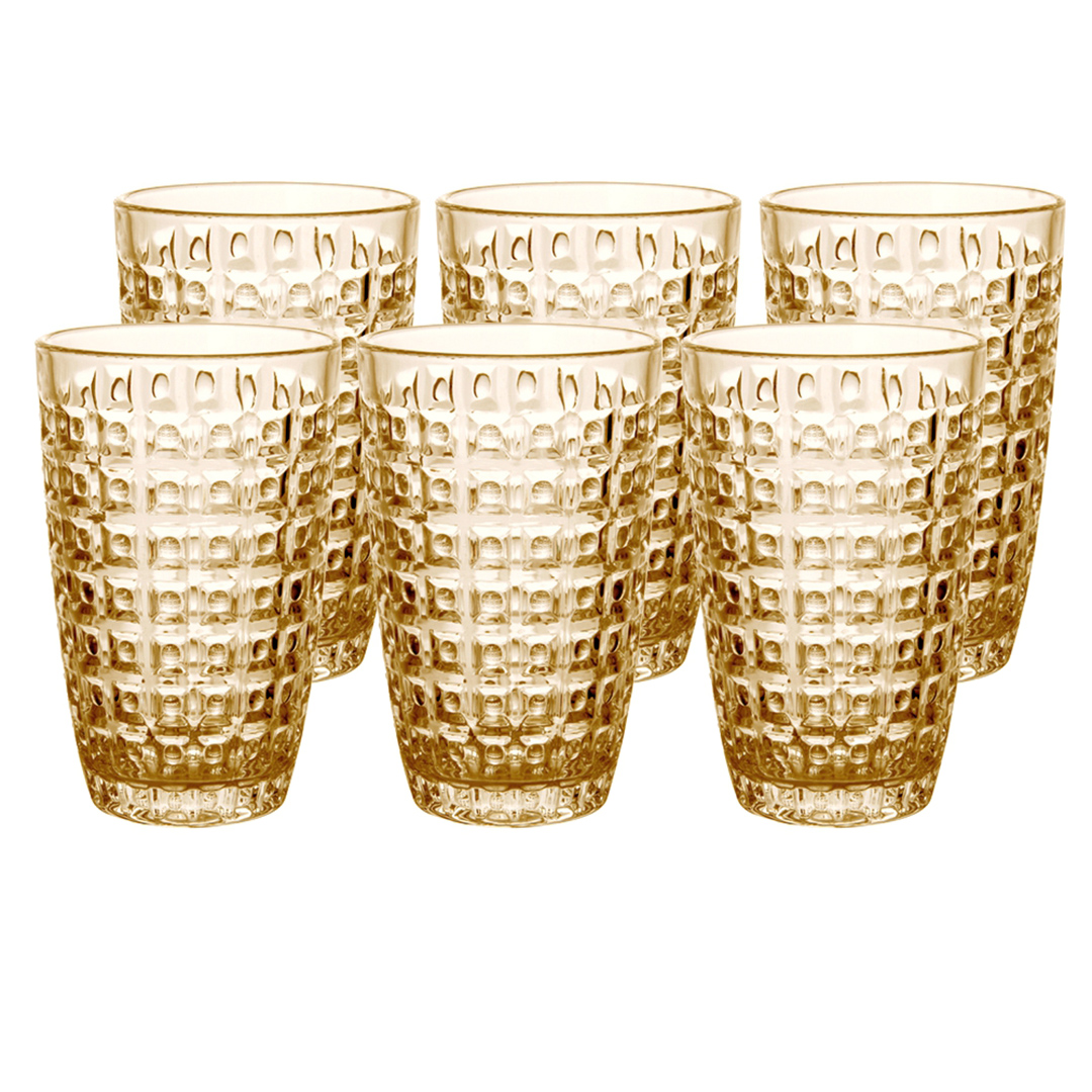 Imagem ilustrativa para Jogo de 6 copos em vidro 355ml A13cm cor âmbar luster