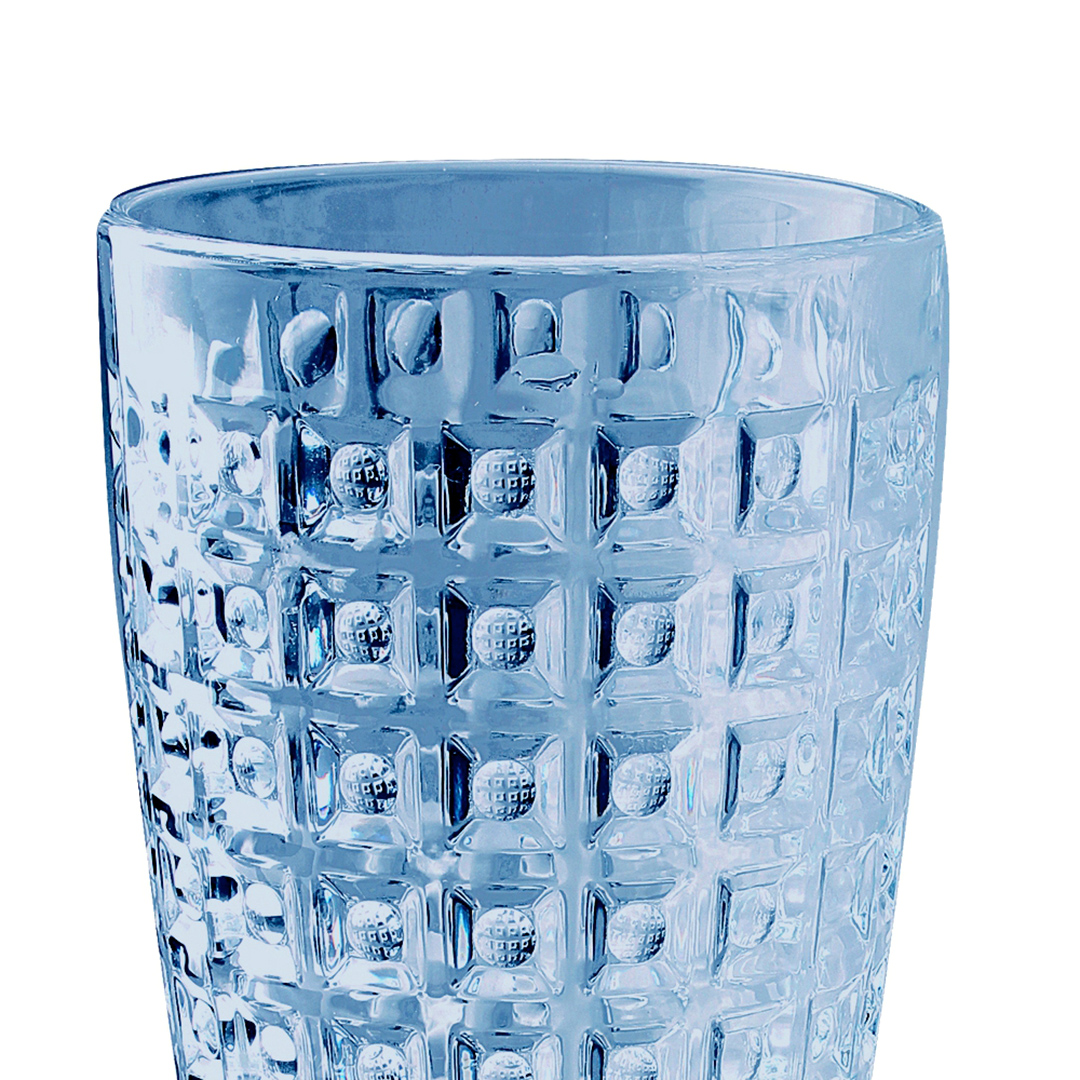 Fotografia para o produto Jogo de 6 copos em vidro 355ml A13cm cor azul luster