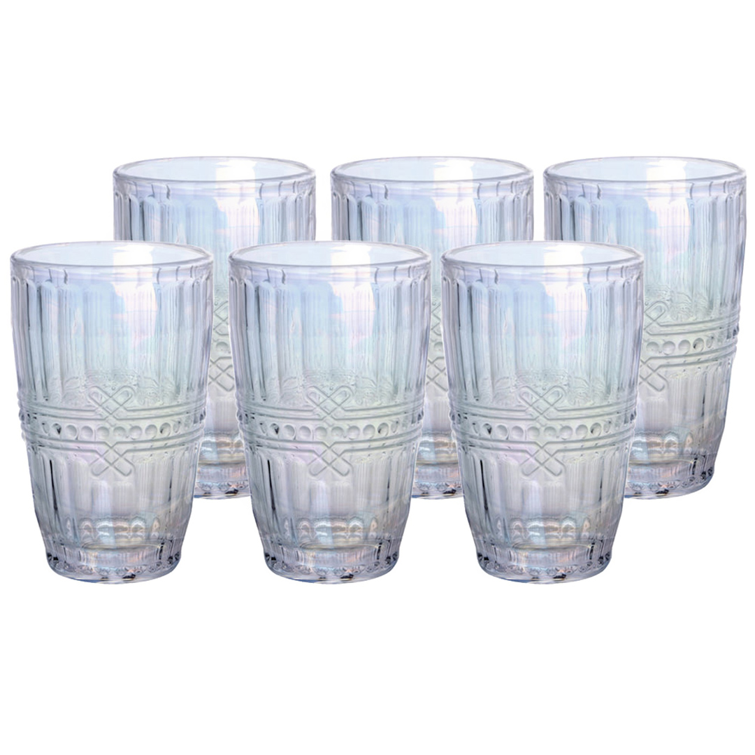 Imagem ilustrativa para Jogo de 6 copos em vidro 355ml A13cm cor furta cor