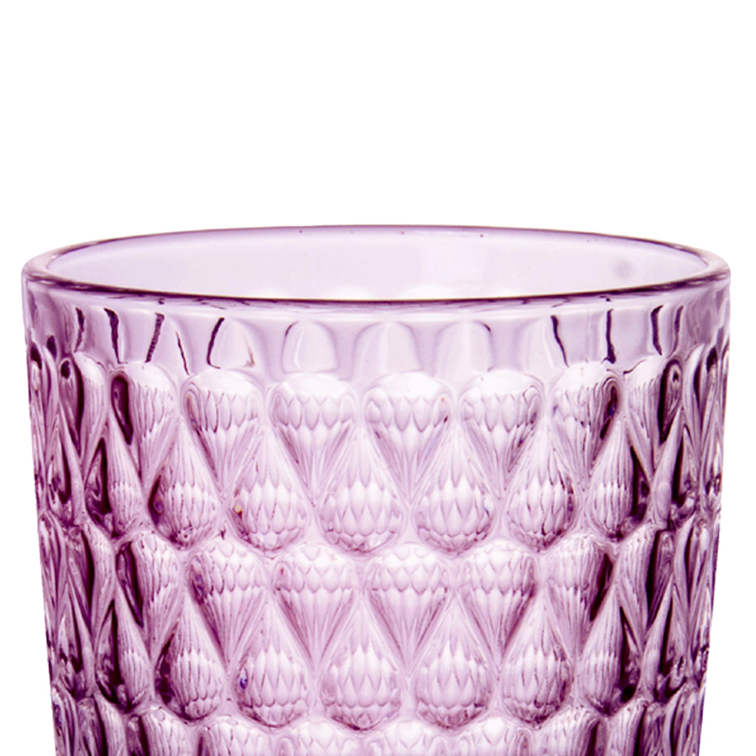 Fotografia para o produto Jogo de 6 copos em vidro 355ml A13cm cor roxa