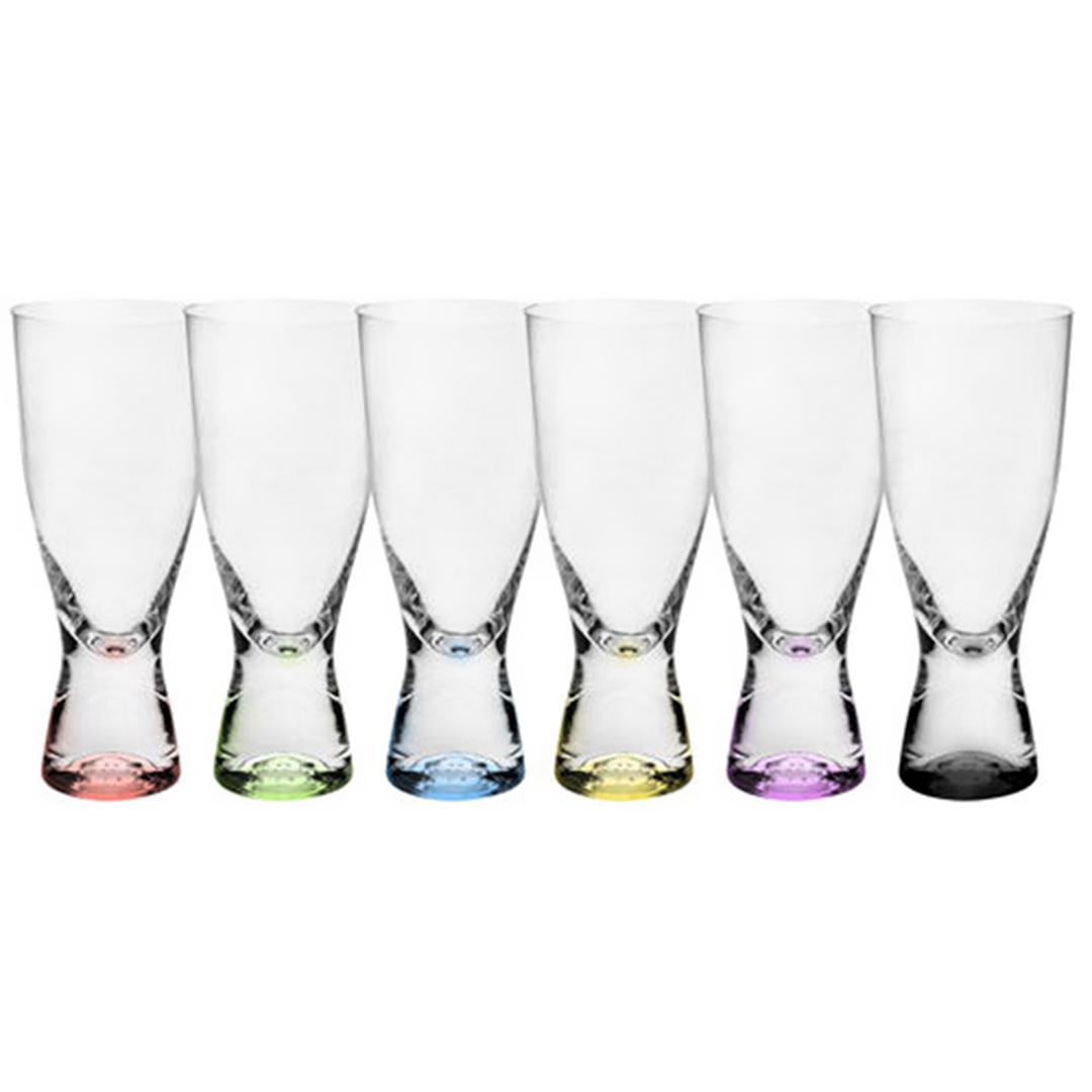 Fotografia para o produto Jogo de 6 copos para cerveja em cristal ecológico 350ml A18cm colorido Fotografia para o produto Jogo de 6 copos para cerveja em cristal ecológico 350ml A18cm colorido