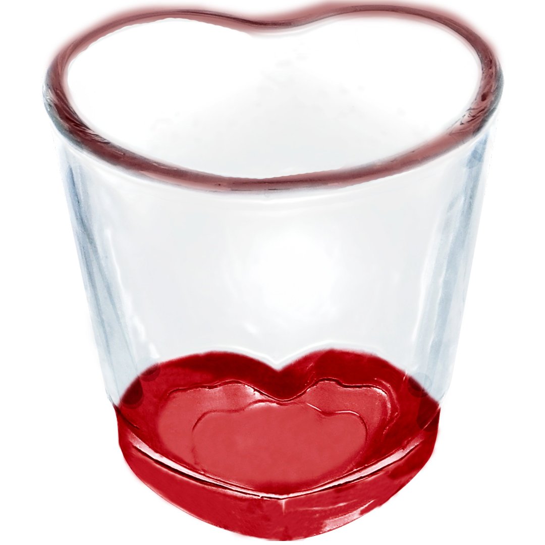 Imagem ilustrativa para Jogo de 6 copos para shot em vidro com base vermelha 45ml A5cm