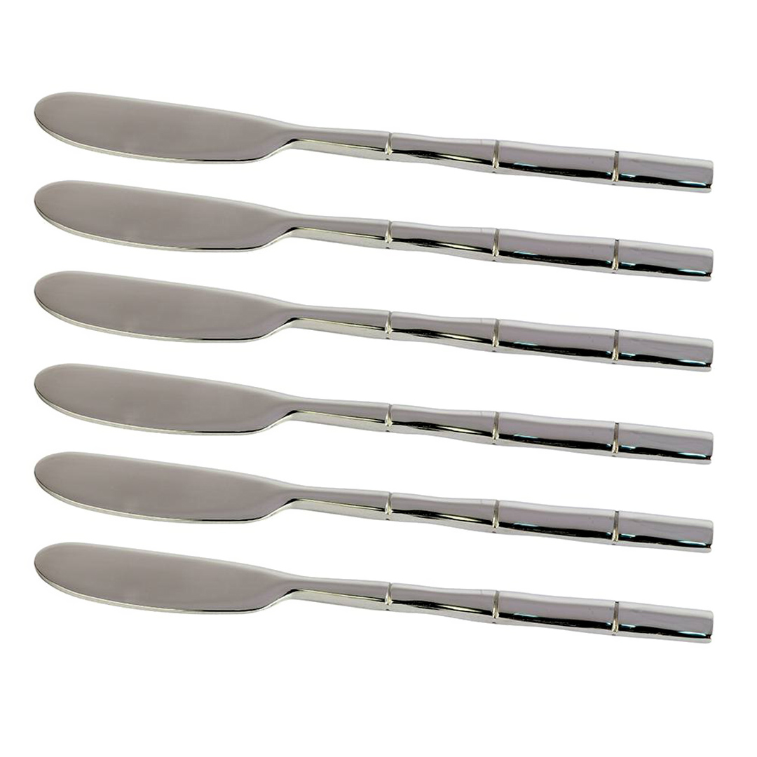 Imagem ilustrativa para Jogo de 6 espátulas em aço inox com cabo estilo bambu e caixa cor preta