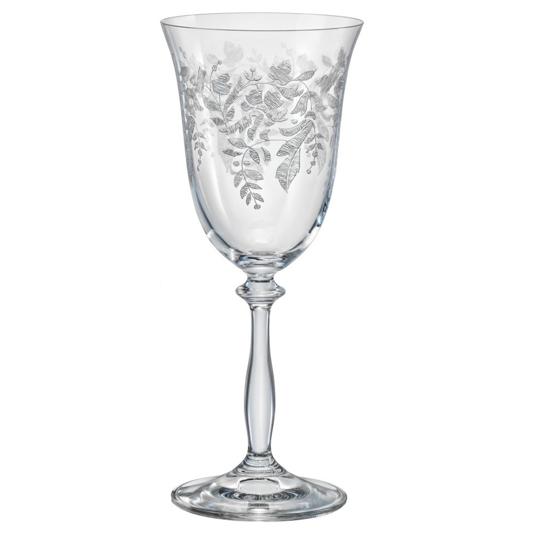 Fotografia para o produto Jogo de 6 taças decorada para água em cristal ecológico 350ml A22cm