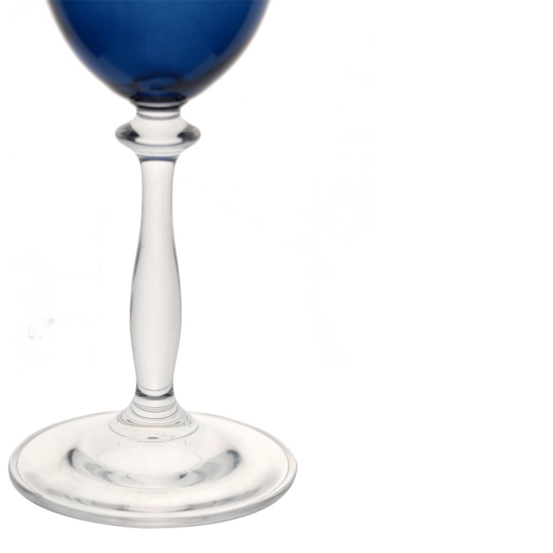 Fotografia para o produto Jogo de 6 taças decorada para água em cristal ecológico 350ml A22cm cor azul