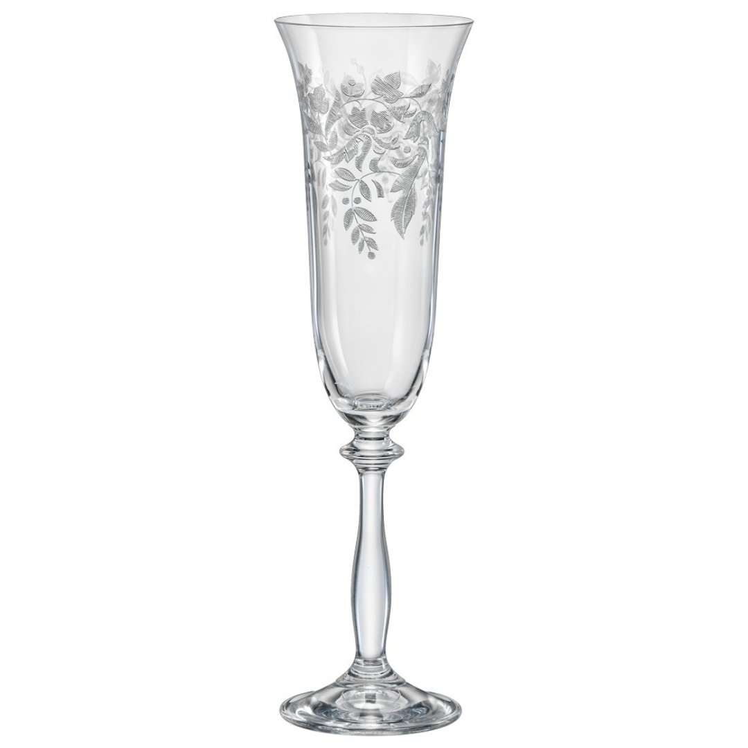 Fotografia para o produto Jogo de 6 taças decorada para champanhe em cristal ecológico 190ml A24,5cm