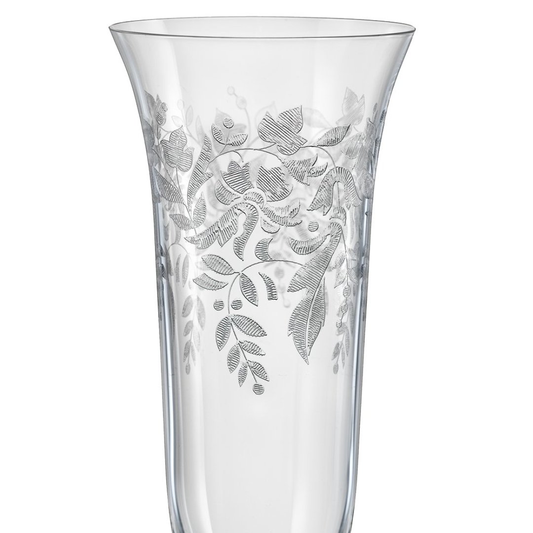 Fotografia para o produto Jogo de 6 taças decorada para champanhe em cristal ecológico 190ml A24,5cm