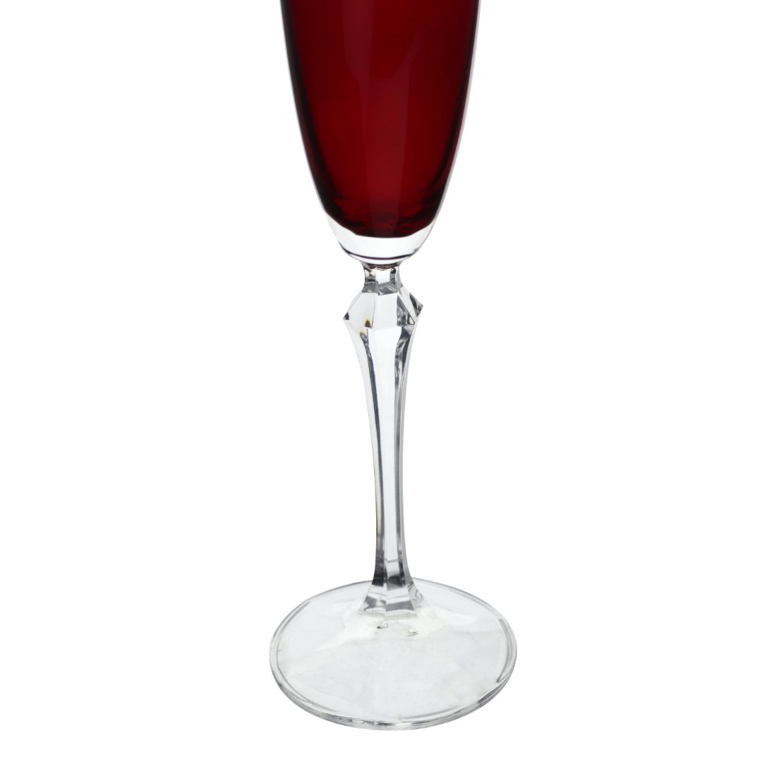 Fotografia para o produto Jogo de 6 taças decorada para champanhe em cristal ecológico 200ml A25cm cor vermelha