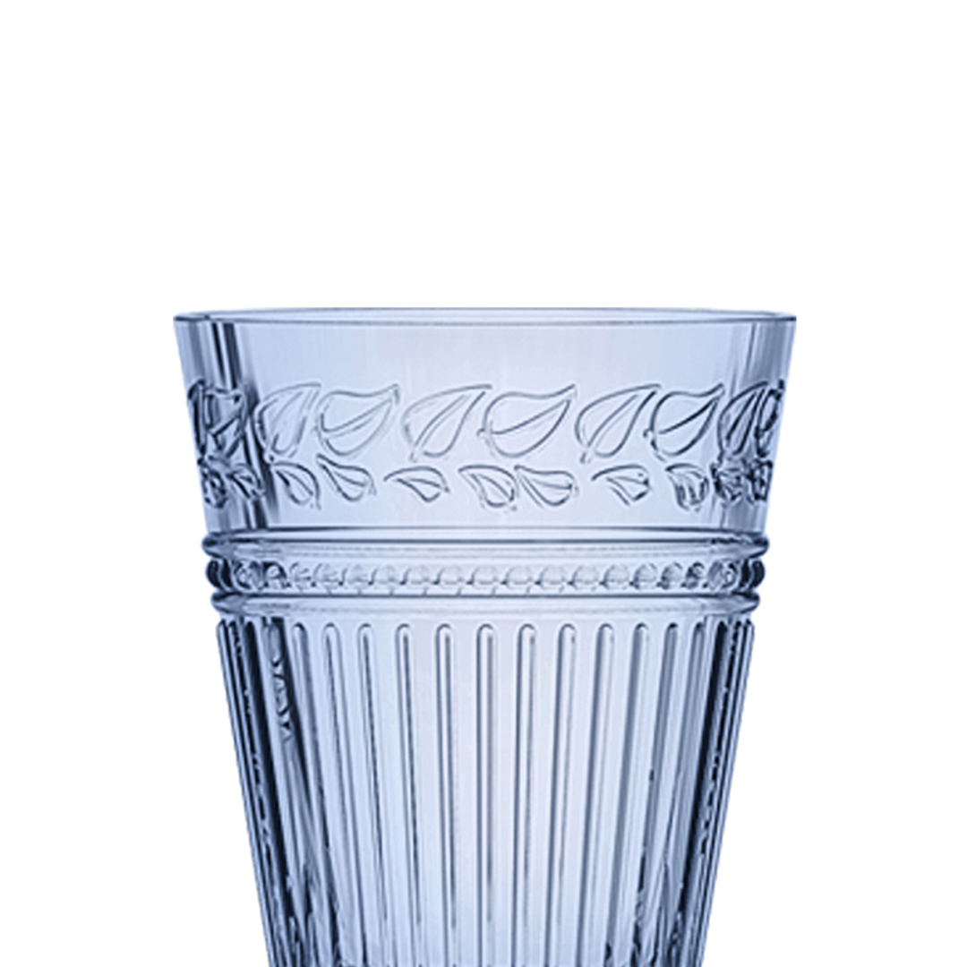 Fotografia para o produto Jogo de 6 taças em vidro 330ml A15cm cor azul luster