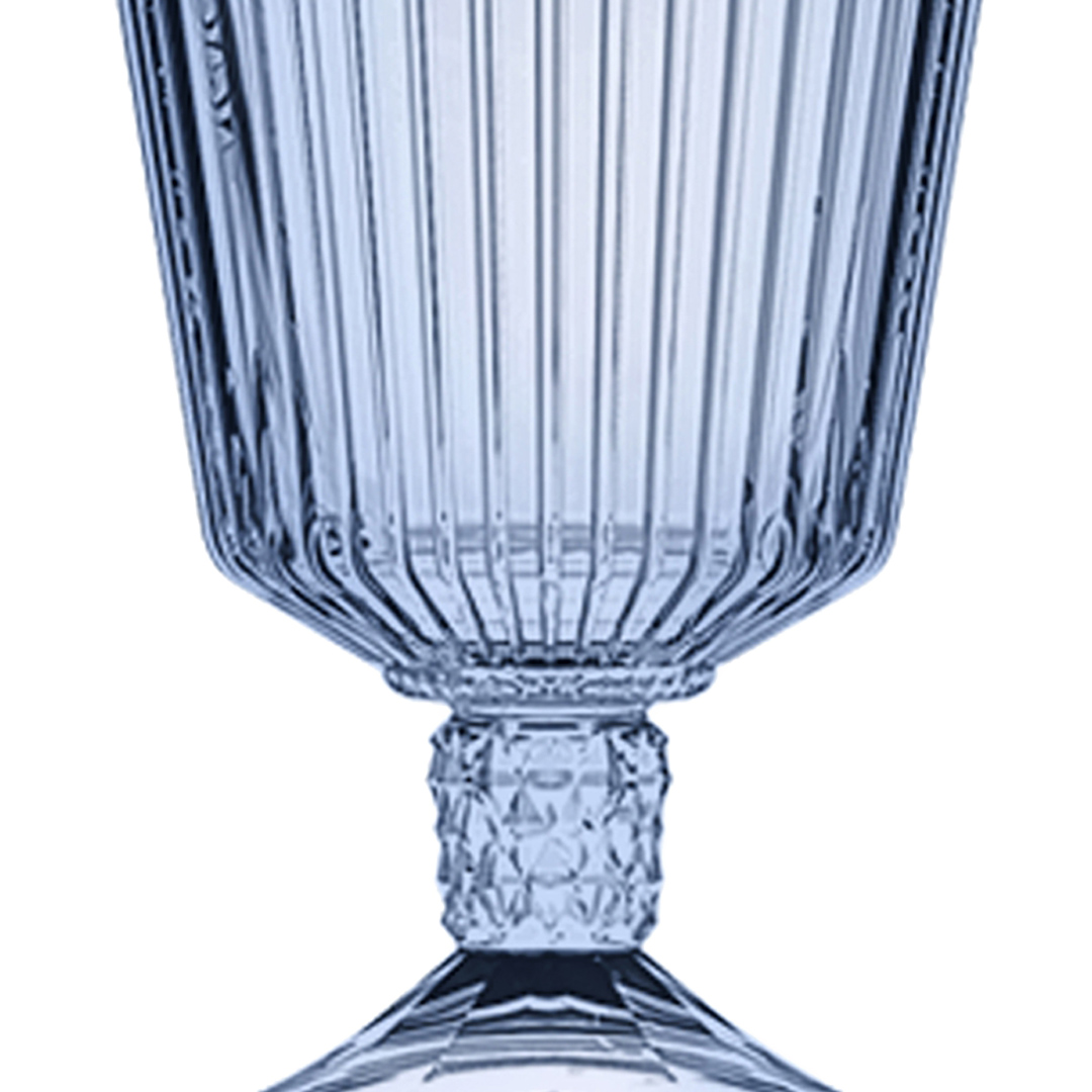 Fotografia para o produto Jogo de 6 taças em vidro 330ml A15cm cor azul luster