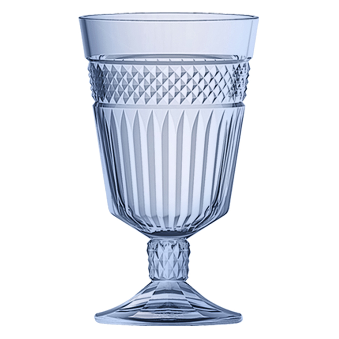 Fotografia para o produto Jogo de 6 taças em vidro 330ml A15cm cor azul luster