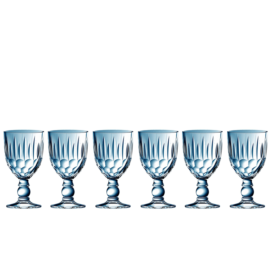 Imagem ilustrativa para Jogo de 6 taças em vidro 330ml A16,5cm cor azul