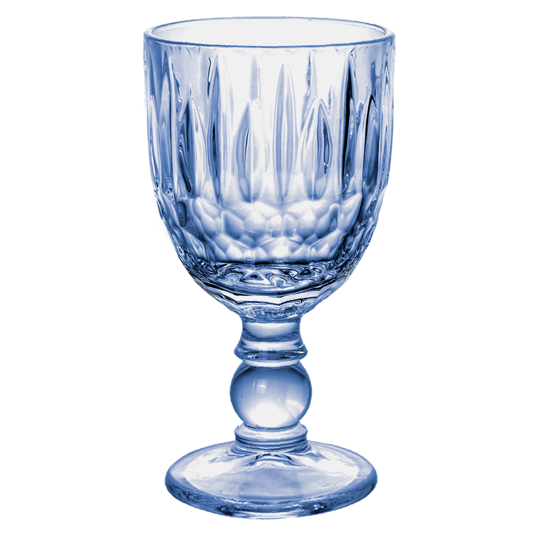 Fotografia para o produto Jogo de 6 taças em vidro 330ml A17cm cor azul luster