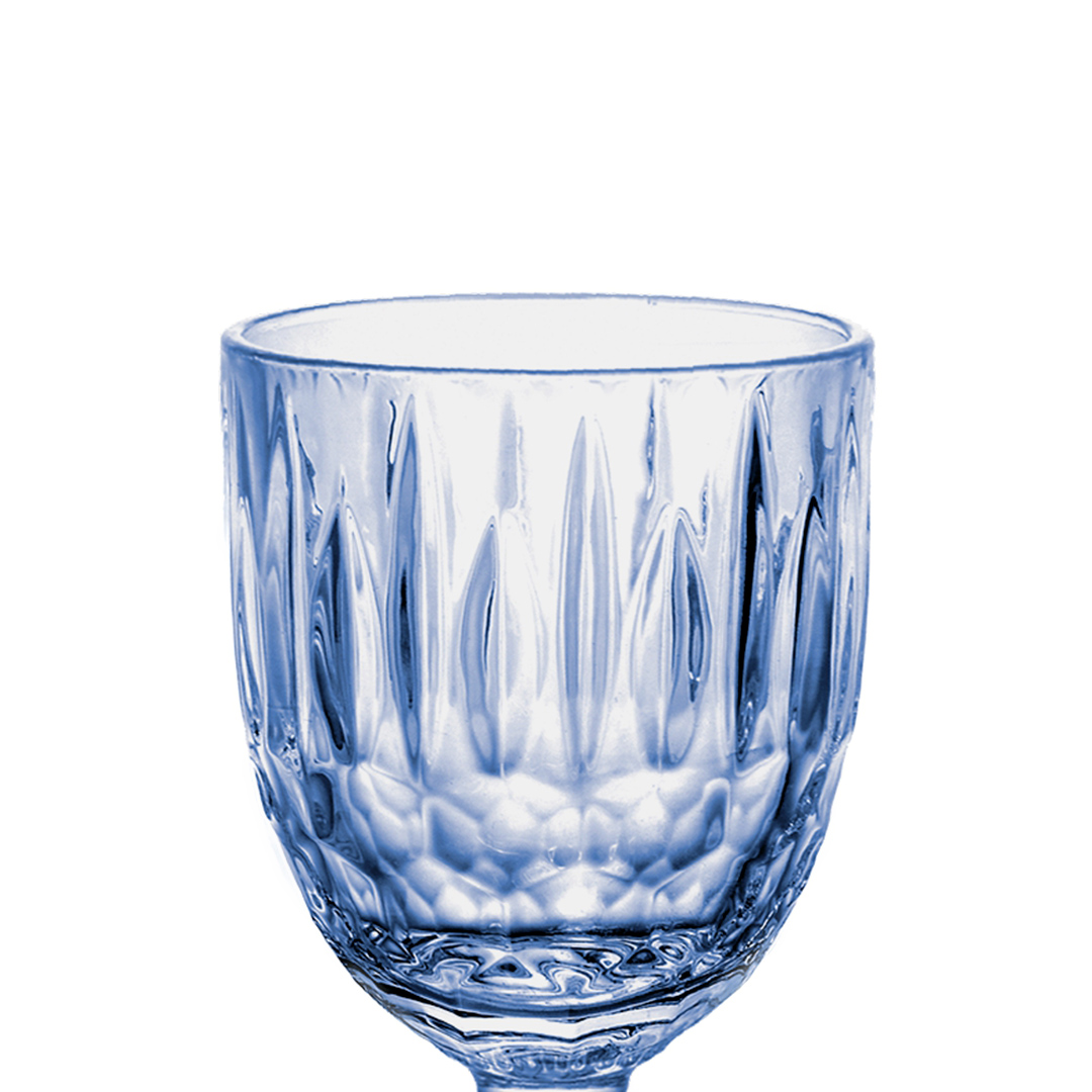 Fotografia para o produto Jogo de 6 taças em vidro 330ml A17cm cor azul luster