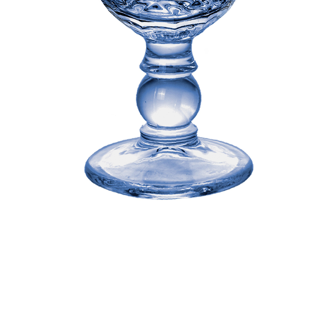 Fotografia para o produto Jogo de 6 taças em vidro 330ml A17cm cor azul luster