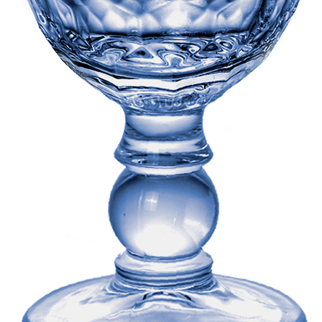 Fotografia para o produto Jogo de 6 taças em vidro 330ml A17cm cor azul luster