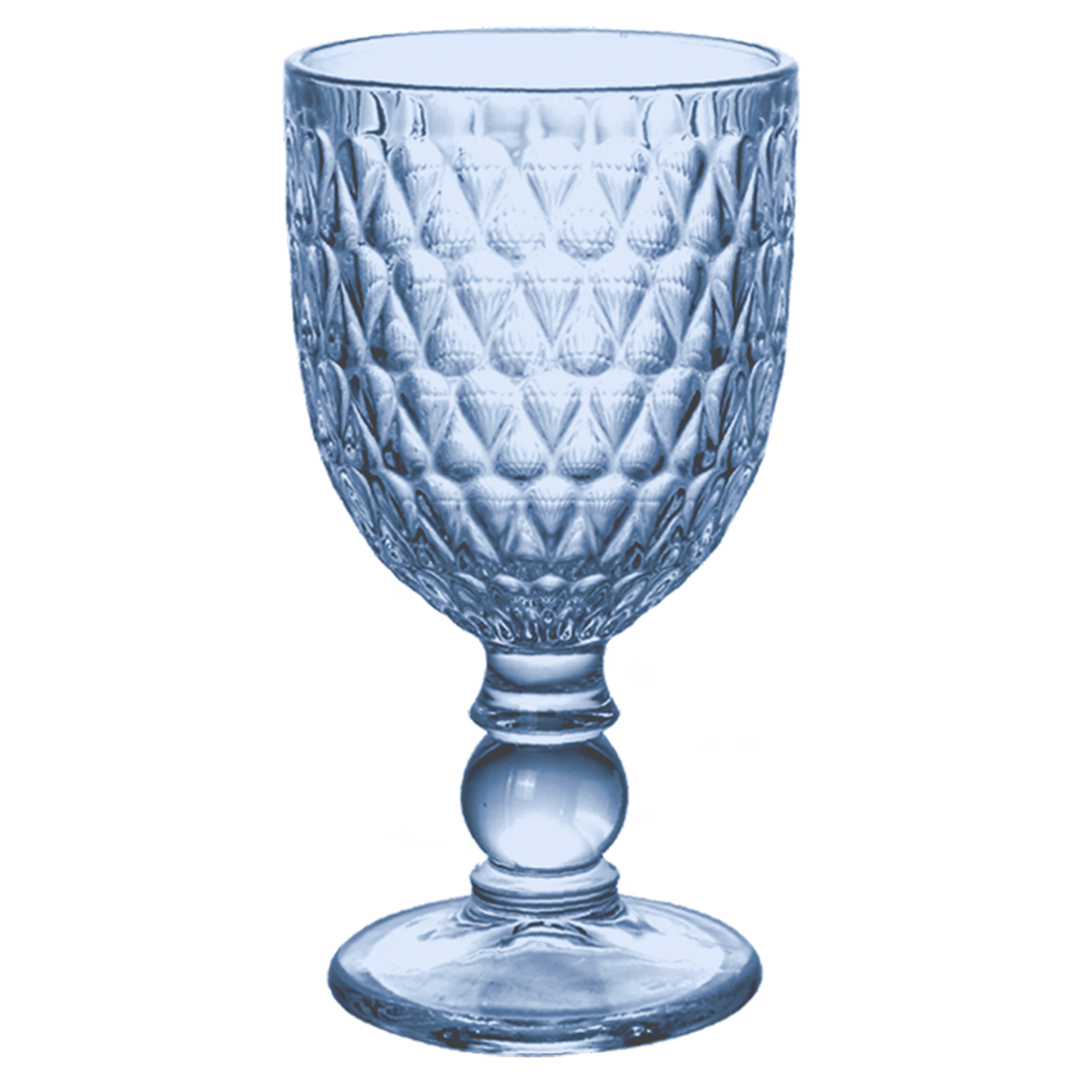 Imagem ilustrativa para Jogo de 6 taças em vidro 330ml A17cm cor azul luster