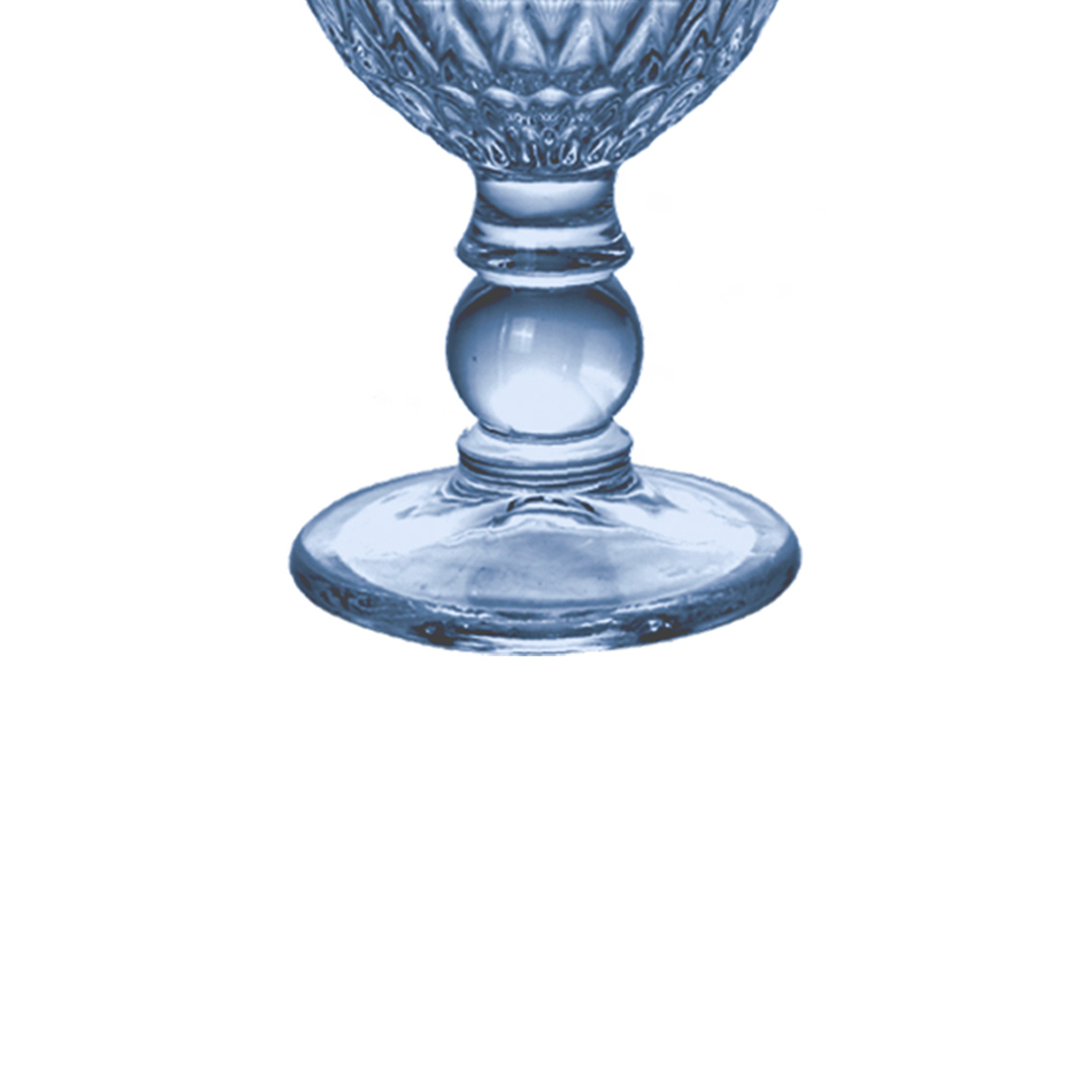 Fotografia para o produto Jogo de 6 taças em vidro 330ml A17cm cor azul luster