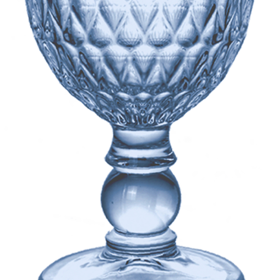 Fotografia para o produto Jogo de 6 taças em vidro 330ml A17cm cor azul luster