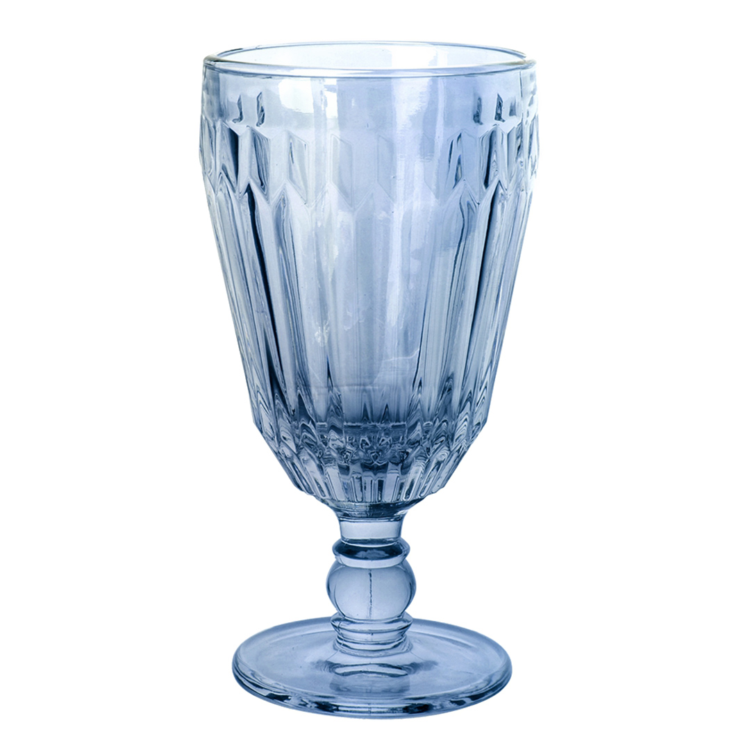 Fotografia para o produto Jogo de 6 taças em vidro 330ml A17cm cor azul luster Fotografia para o produto Jogo de 6 taças em vidro 330ml A17cm cor azul luster