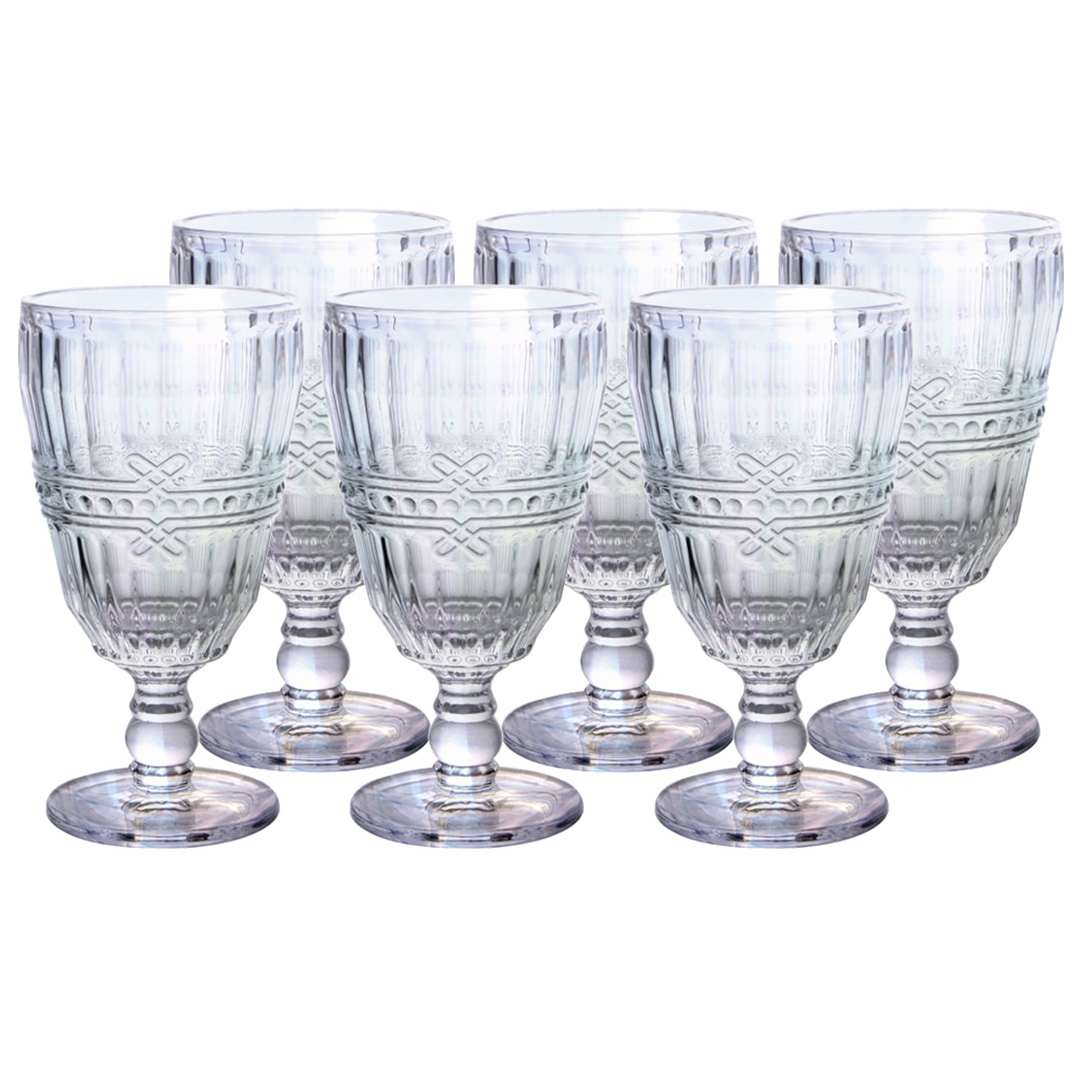 Imagem ilustrativa para Jogo de 6 taças em vidro 330ml A17cm cor furta cor