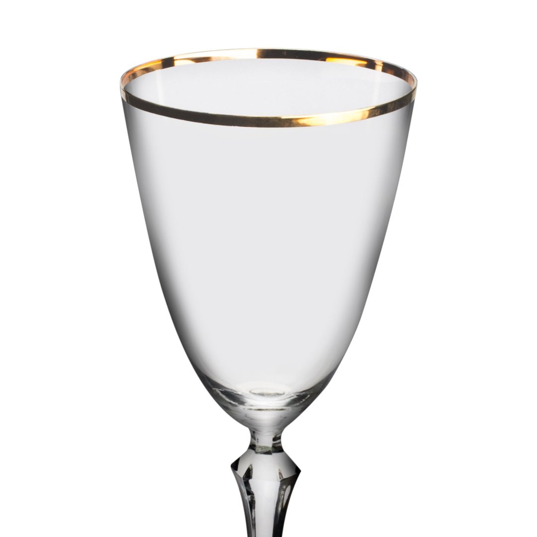 Fotografia para o produto Jogo de 6 taças gold rim para água em cristal ecológico 350ml A23cm