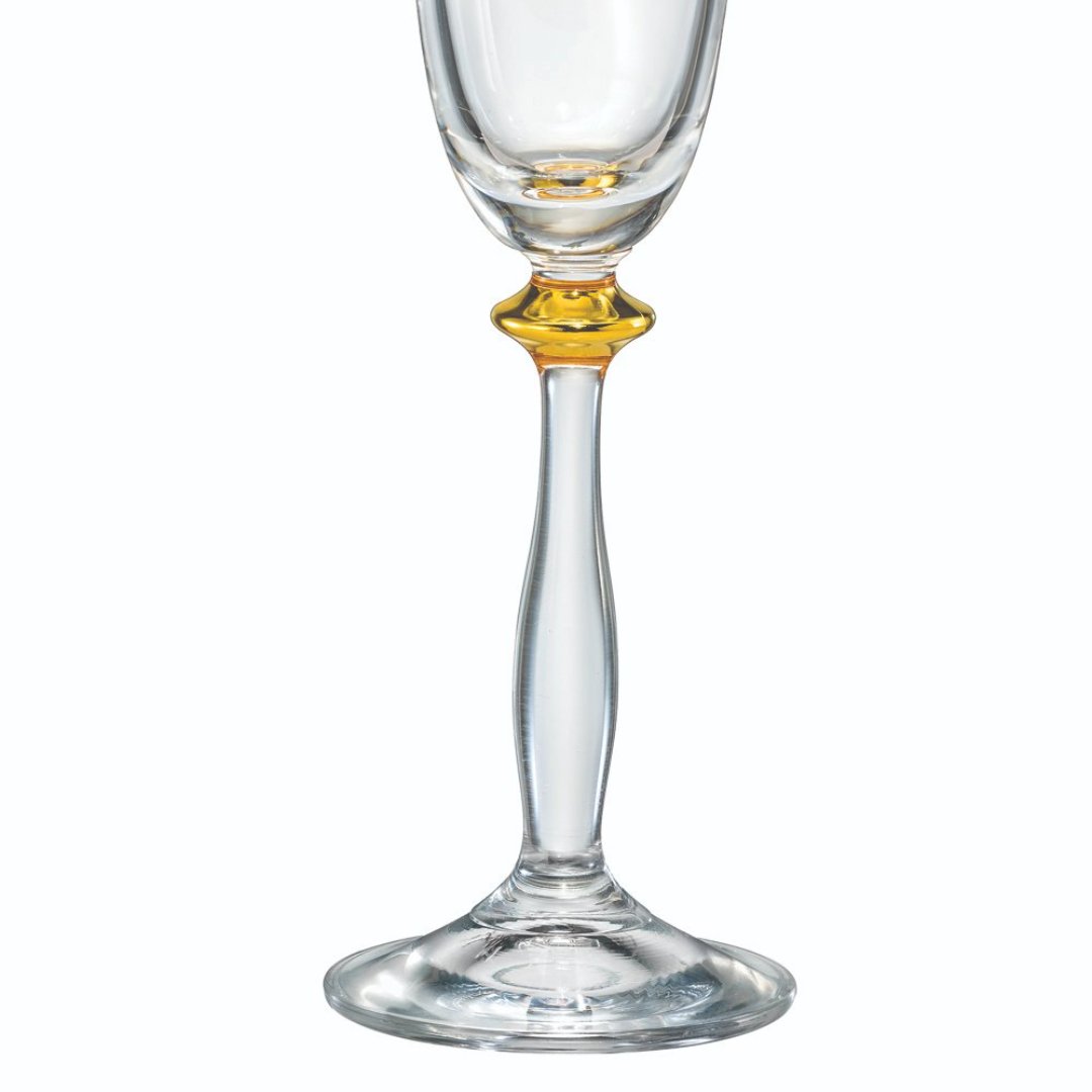 Fotografia para o produto Jogo de 6 taças gold rim para champanhe em cristal ecológico 190ml A24,5cm