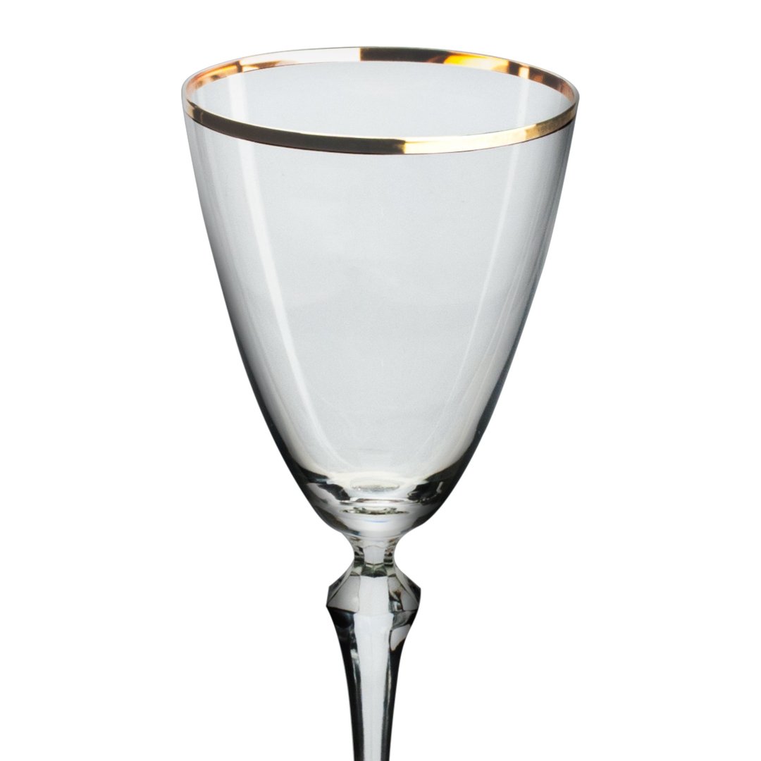 Fotografia para o produto Jogo de 6 taças gold rim para vinho em cristal ecológico 250ml A22cm