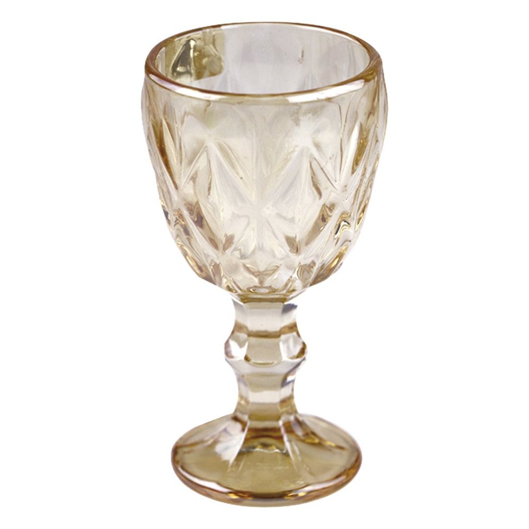 Fotografia para o produto Jogo de 6 taças Matelassê em vidro 60ml A10,4cm cor âmbar luster