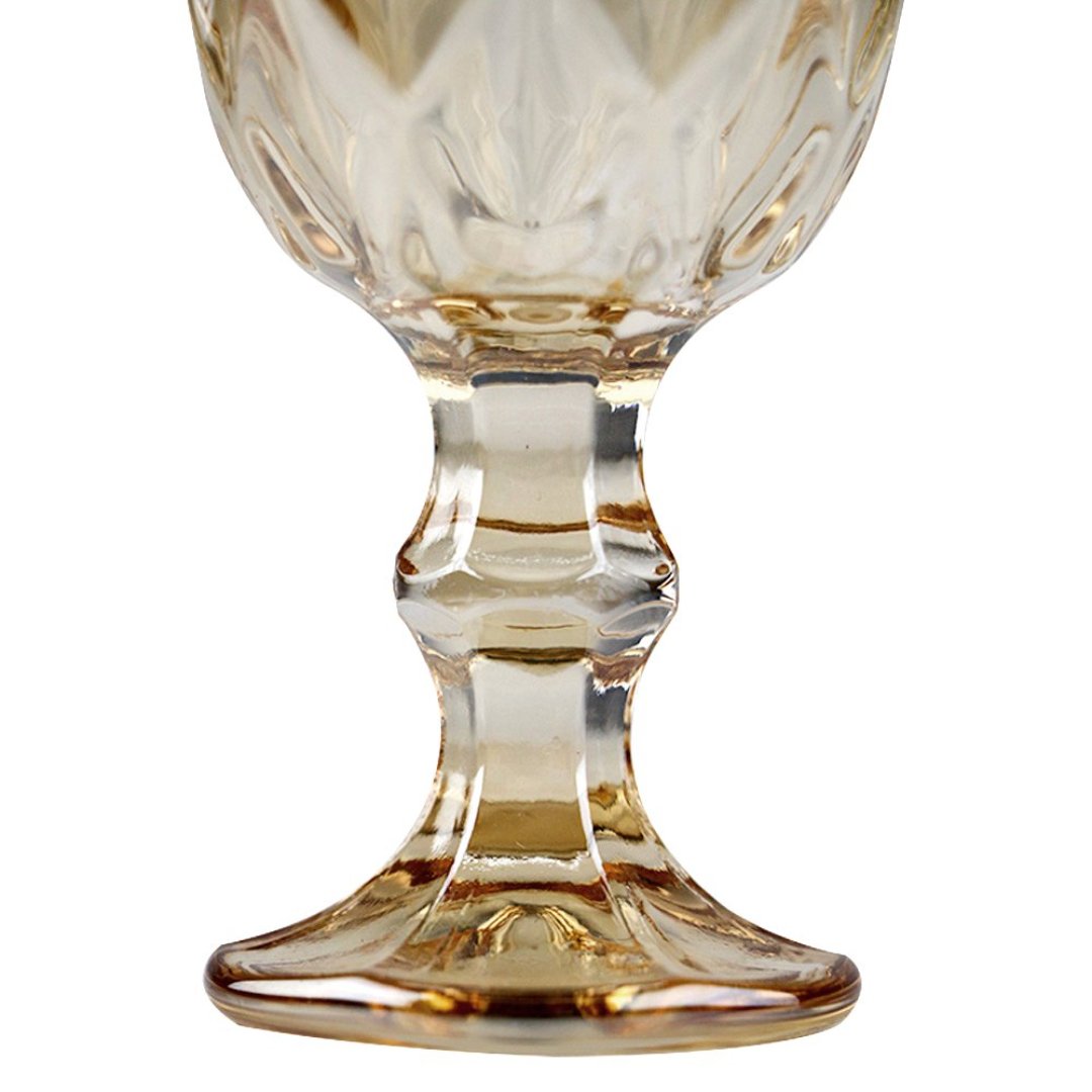 Fotografia para o produto Jogo de 6 taças Matelassê em vidro 60ml A10,4cm cor âmbar luster